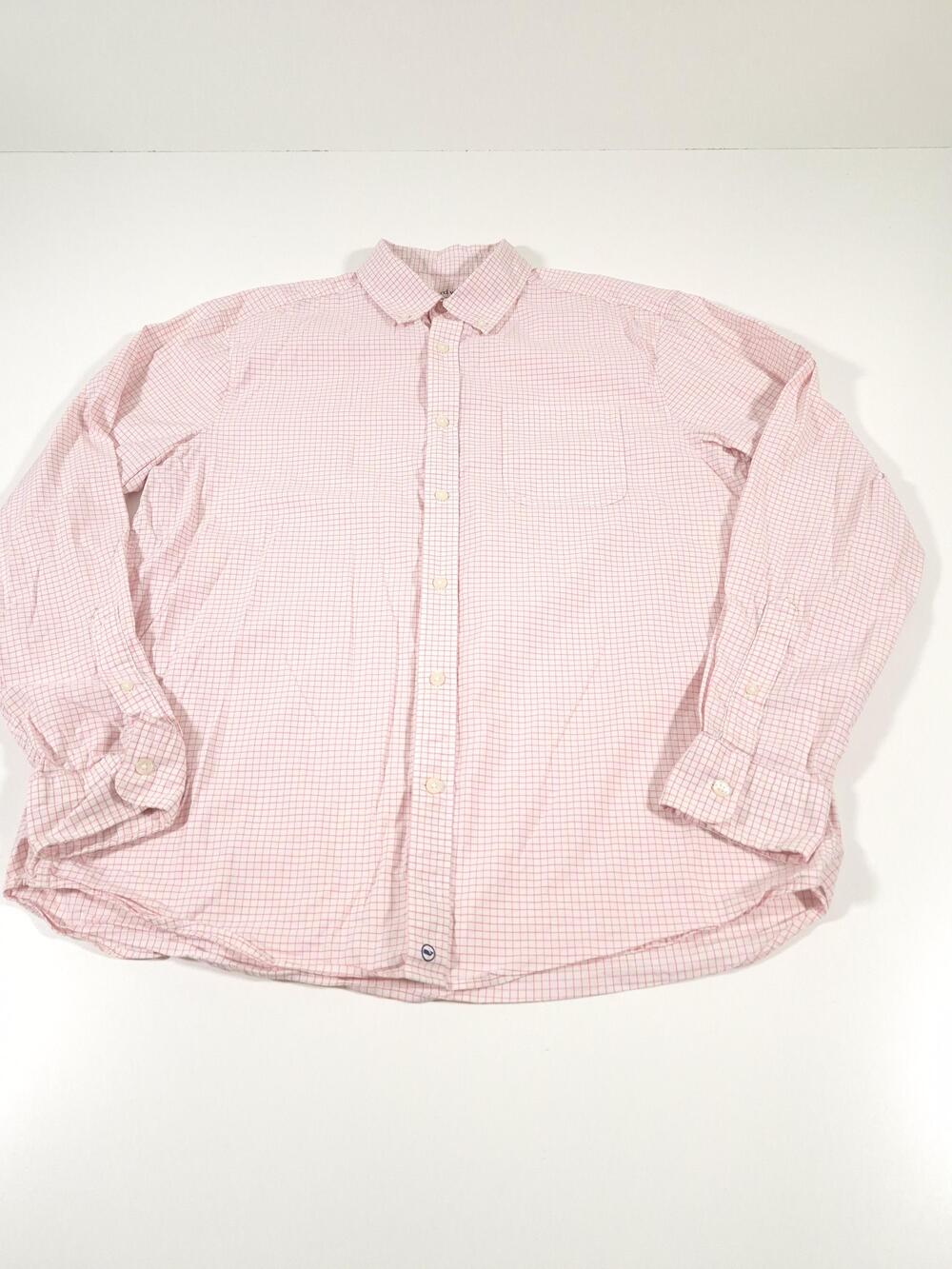 Vineyard Vines Shirt Mens L Pink Check Performance Cotton Stretch L/S Button Up